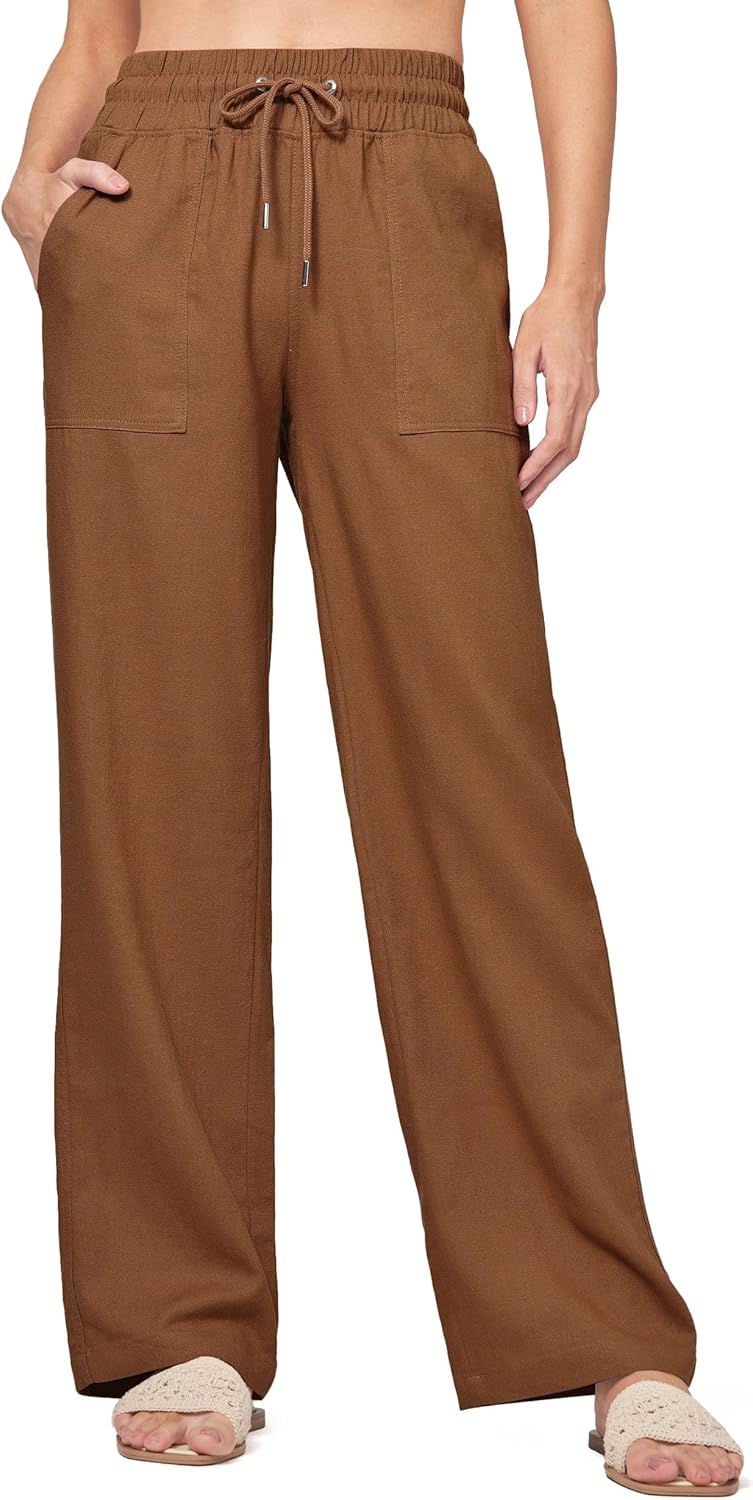 Willit Women Linen Pants Wide Leg Casual Palazzo Pants