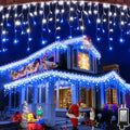 648 LED Christmas Curtain String Lights 66ft - Blue & White Glow