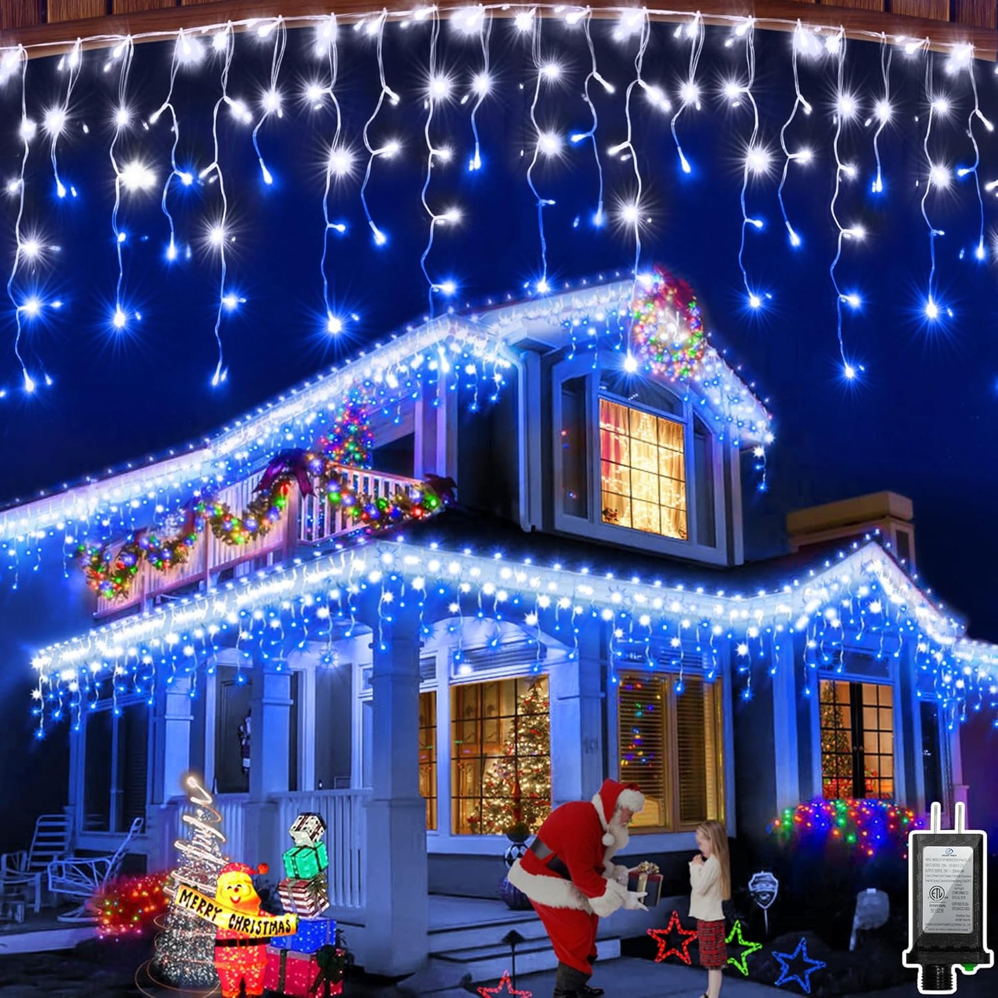 648 LED Christmas Lights with 144 Drops for Holiday Decor