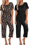 Womens Pajamas Short Sleeve & Capri 2 Pack - Comfortable Sleepwear