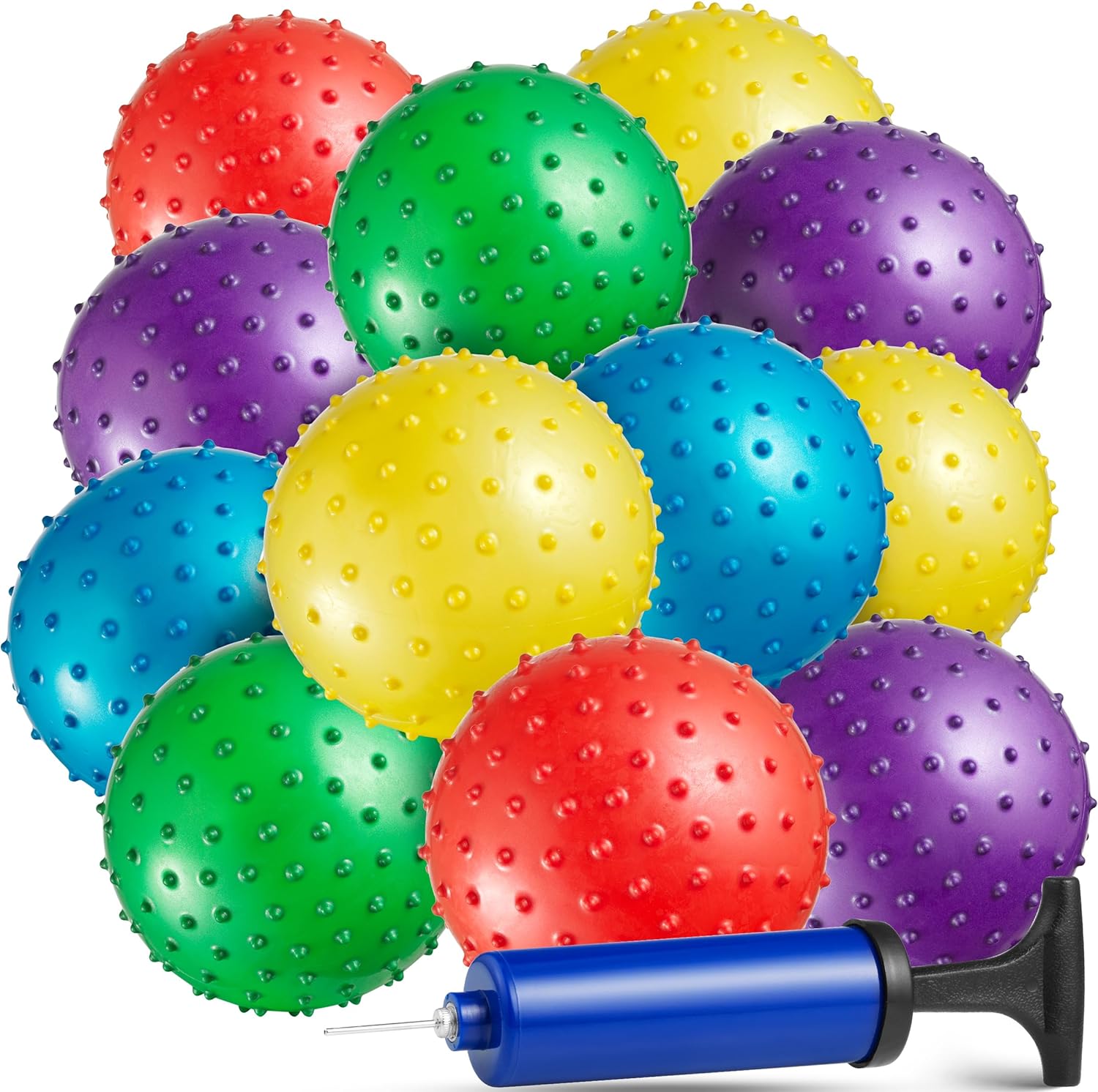 12-Pack Bedwina Mini Knobby Balls: Stress-Relief Sensory Fun!