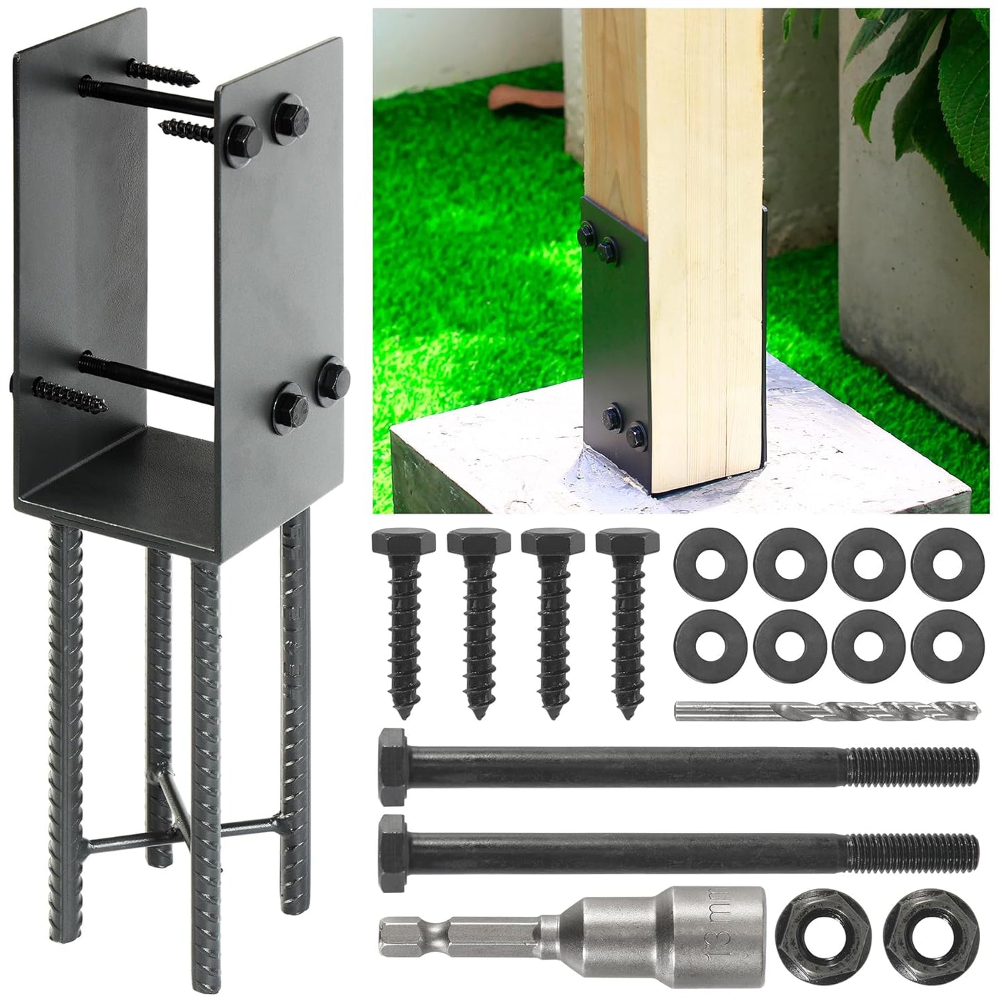 4x4 Stainless Steel U-Shape Post Holder Bracket for Decks