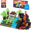 Dinosaur Magnetic Blocks Dino Volcano World - Creative STEM Toy