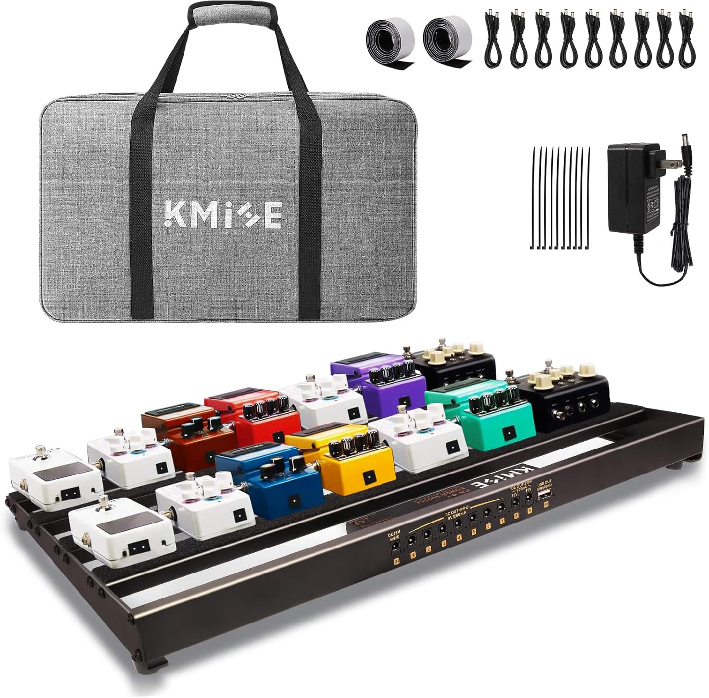 Guitar Pedal Board with Built-in Power Supply for Musicians