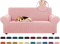 KEKUOU Stretch Loveseat Sofa Cover Slipcover for 55-78 in - Dusty Pink