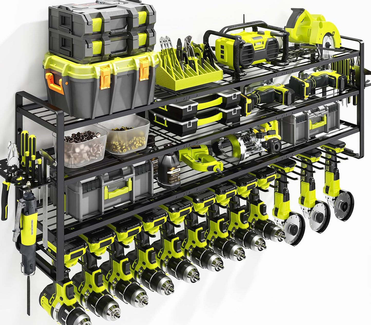 13-Drill Power Tool Organizer - Garage Storage Solution