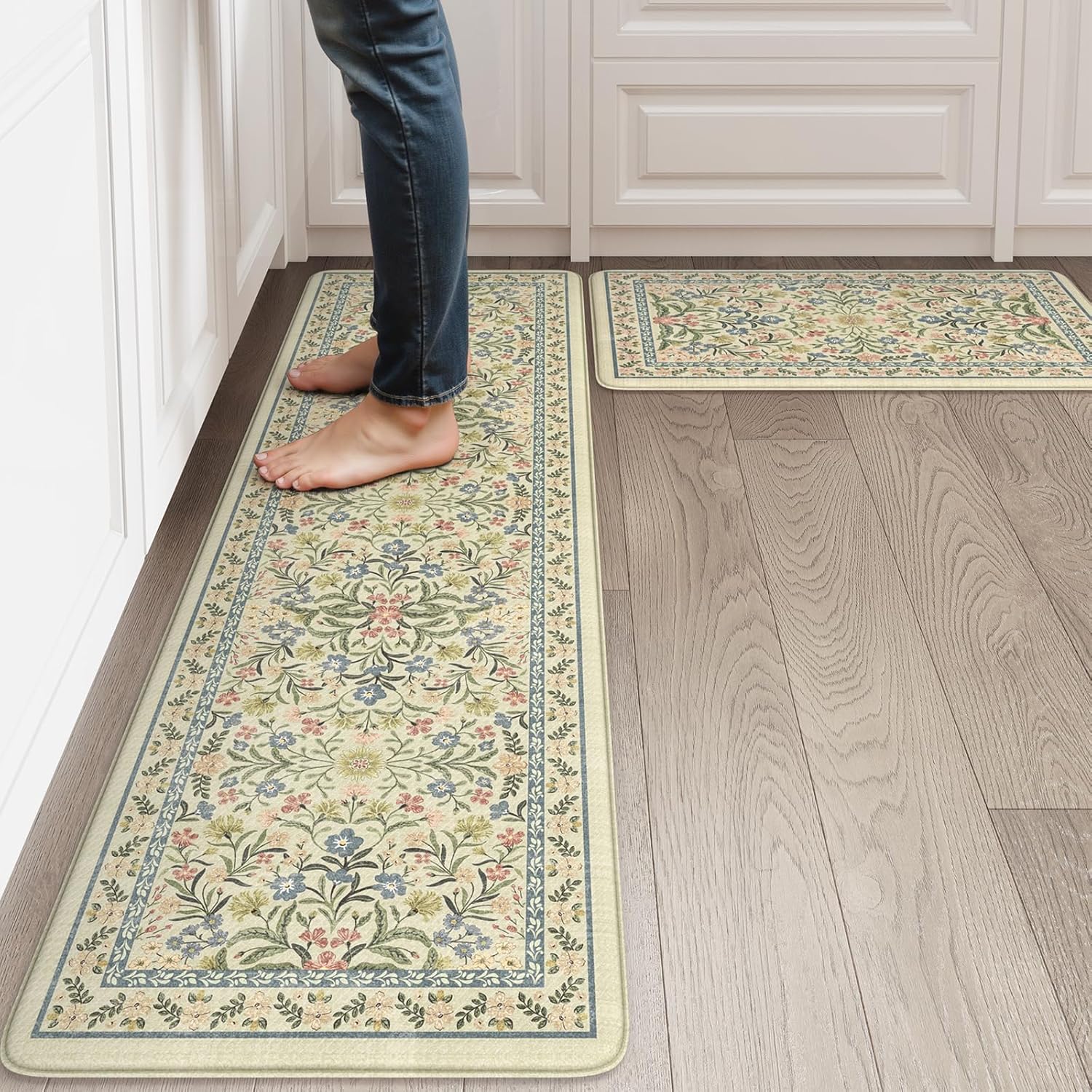 Collive Kitchen Mats Set of 2 - Cushioned Anti Fatigue Comfort