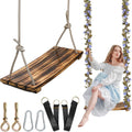 2025 Upgraded Large Wooden Swing Seat 24in x 9.8in - Strong 500lb Load