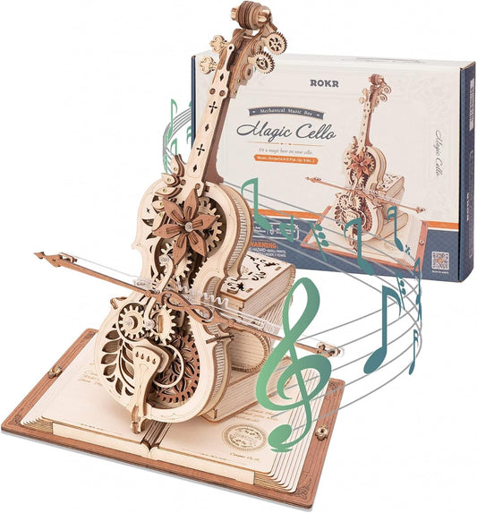 ROKR 3D Wooden Puzzles for Adults - Cello Music Box Kit