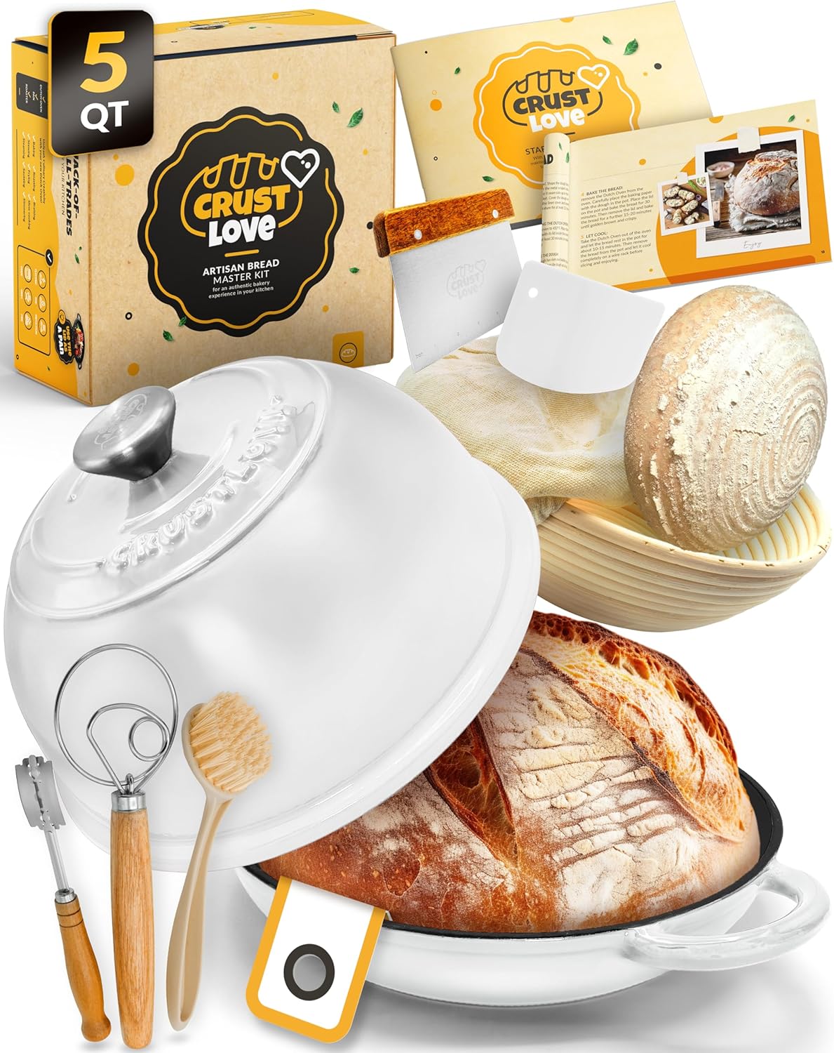 Dutch Oven Bread Baking 5QT Enamel Bread-Dome for Sourdough