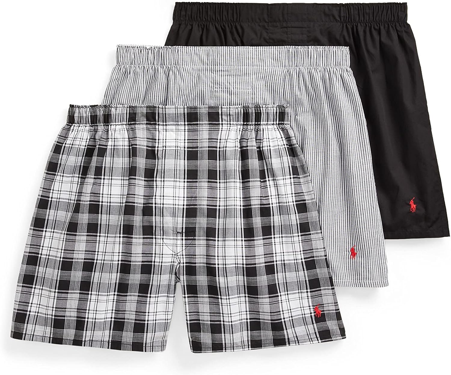 POLO RALPH LAUREN Men's Classic Fit Cotton Woven Boxers 3-Pack