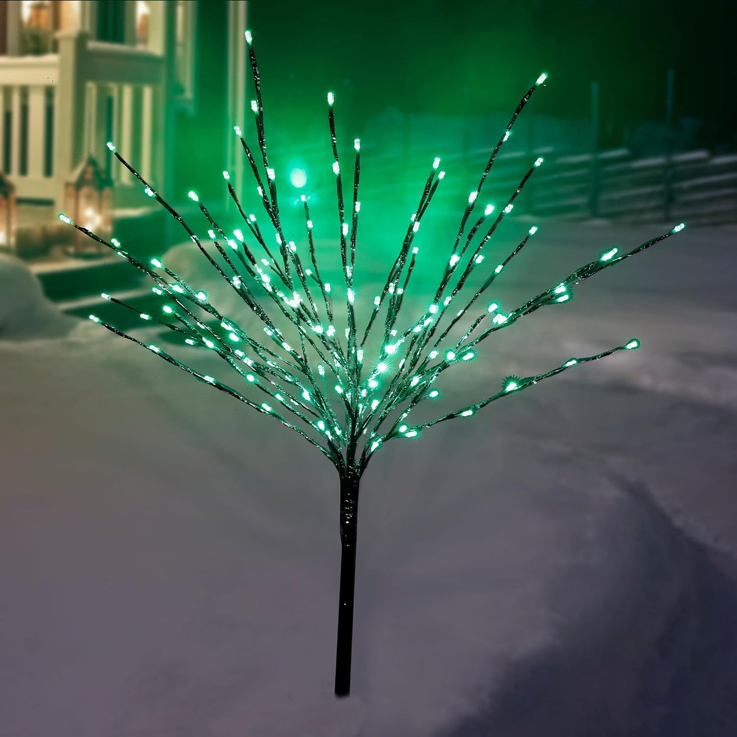 39 H Indoor Outdoor Metallic Foil Tree Stake with 140 LED Lights