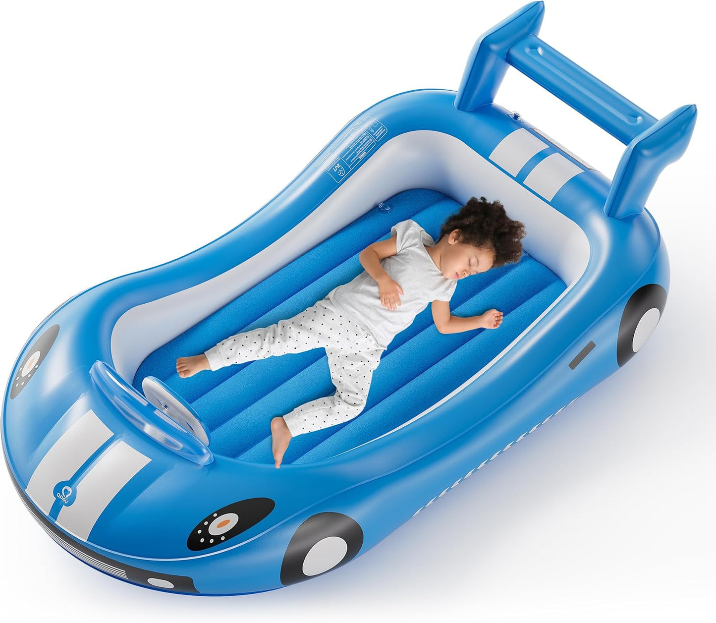 QPAU Blow up Inflatable Toddler Travel Bed with Sides for Kids
