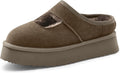 Cozy Fur Lined Platform Slippers for Women by Vilanva