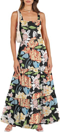 Women's Summer Casual Long Maxi Beach Dress - Flowy Tiered Sundress