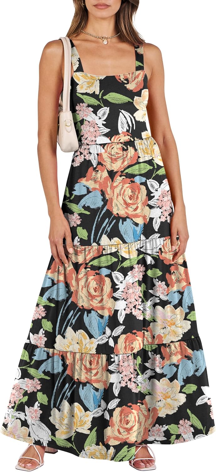 ANRABESS Women's Summer Casual Maxi Beach Vacation Dress