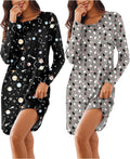 Ekouaer Women's Comfortable Nightshirt Dress 2 Pack Sleepshirt