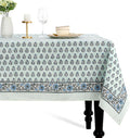 CPC Tablecloth 100% Cotton 60x60 in Indian Block Print - Poppy Blue