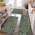 Boho Kitchen Rug Sets 3 Piece - Farmhouse Non Slip Washable Runner