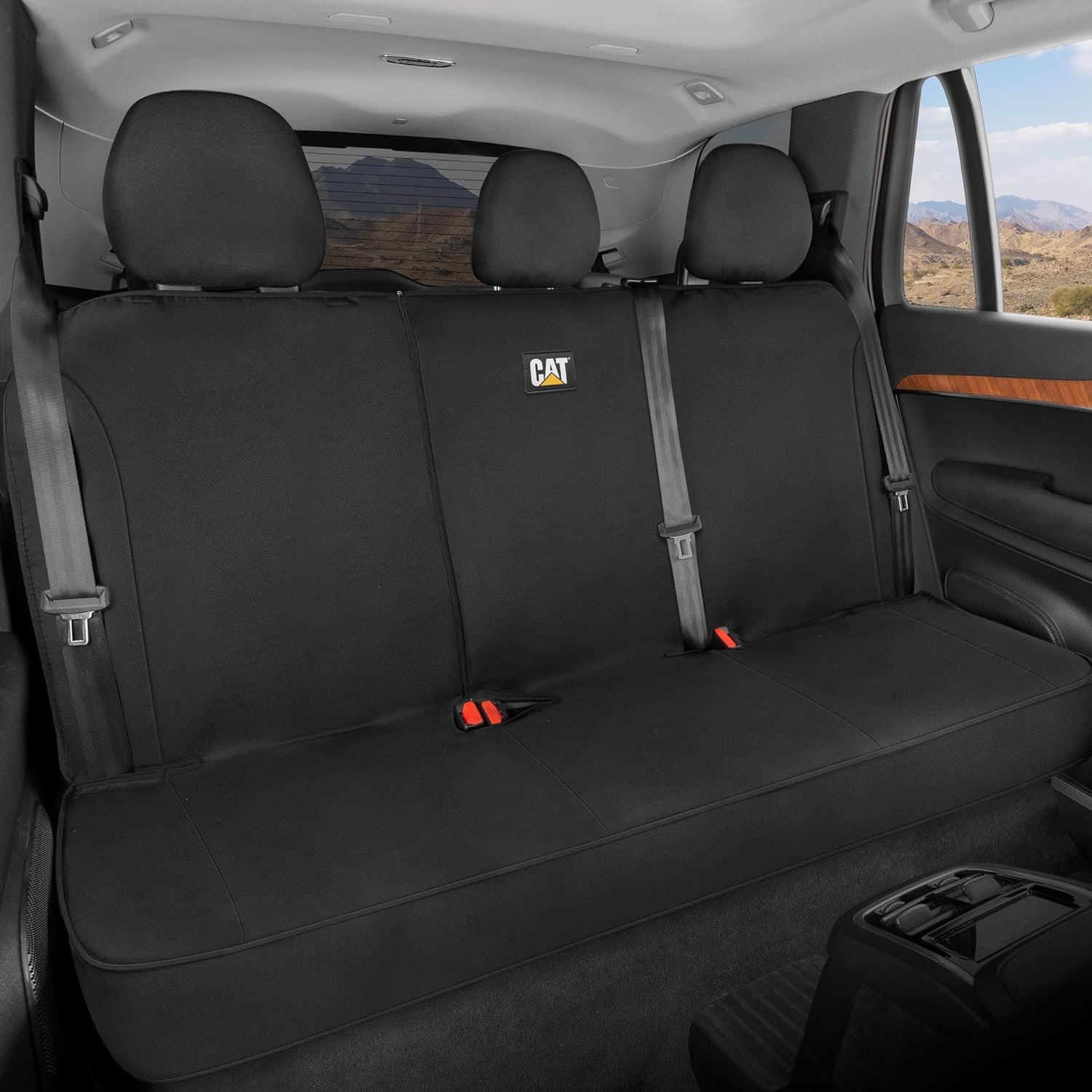 Protective Cat Seat Cover: Durable Canvas, Rear Bench Zipper Split