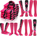 Foaincore 24 Pairs Pink Ribbon Socks for Awareness Events