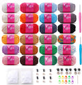 Crochet Yarn Beginner 24 Pack - Easy-to-See Stitches for Amigurumi