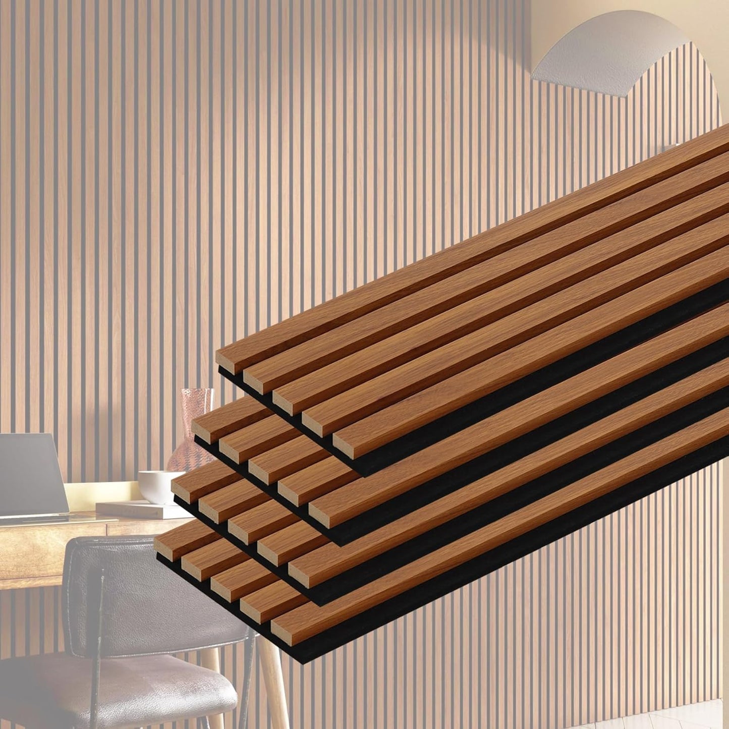 Wood Slat Acoustic Wall Panels for Noise Reduction and Decor