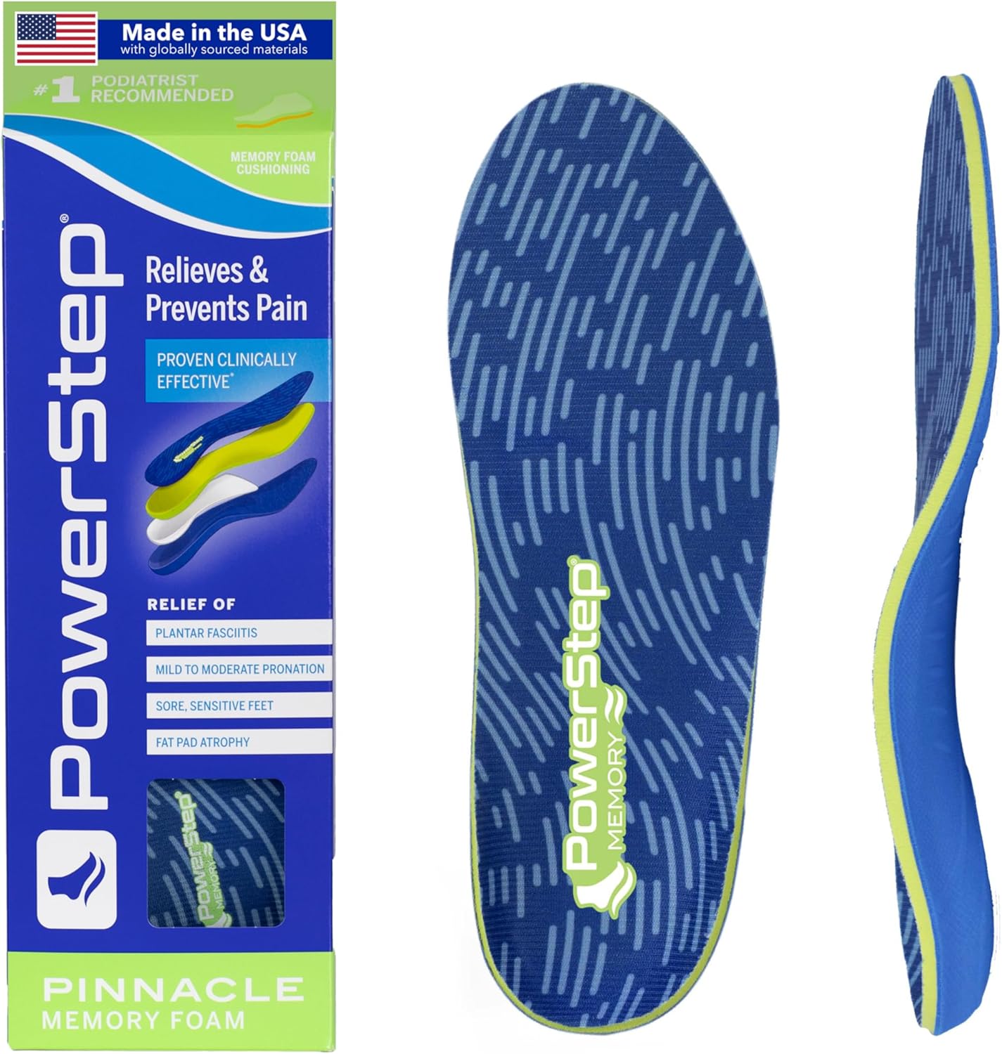 PowerStep Pinnacle Memory Foam Orthotics for Comfort and Support