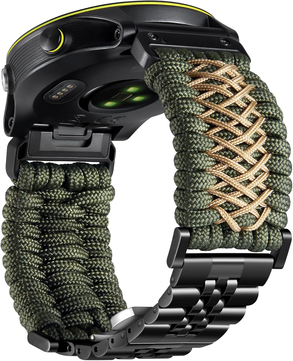 BINLUN 22mm 26mm Braided Paracord Watch Band for Garmin Devices
