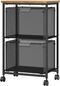 Mobile File Cabinet for Home Office with 2 Drawers and Wheels