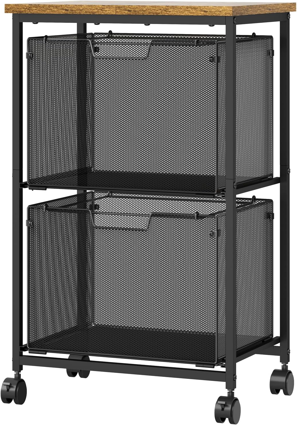 Mobile File Cabinet for Home Office with 2 Drawers and Wheels
