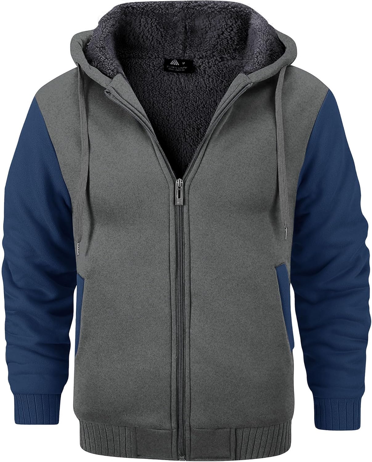 GEEK LIGHTING Mens Fleece-Lined Zip Up Hoodie for Winter Warmth