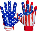 Silicone Grip American Flag Football Gloves