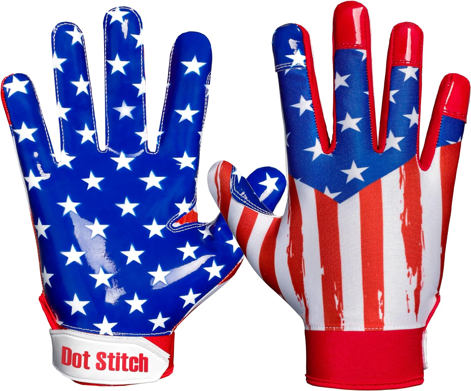 Silicone Grip American Flag Football Gloves