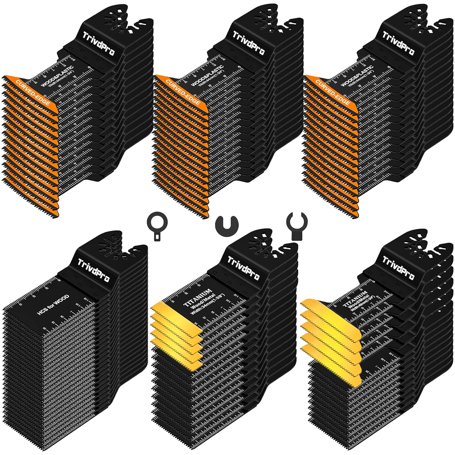 Multitool Blades Kits - 100pcs Oscillating Tool Blades Set