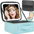Makeup Travel Train Case with Mirror LED Light - Portable Cosmetic box