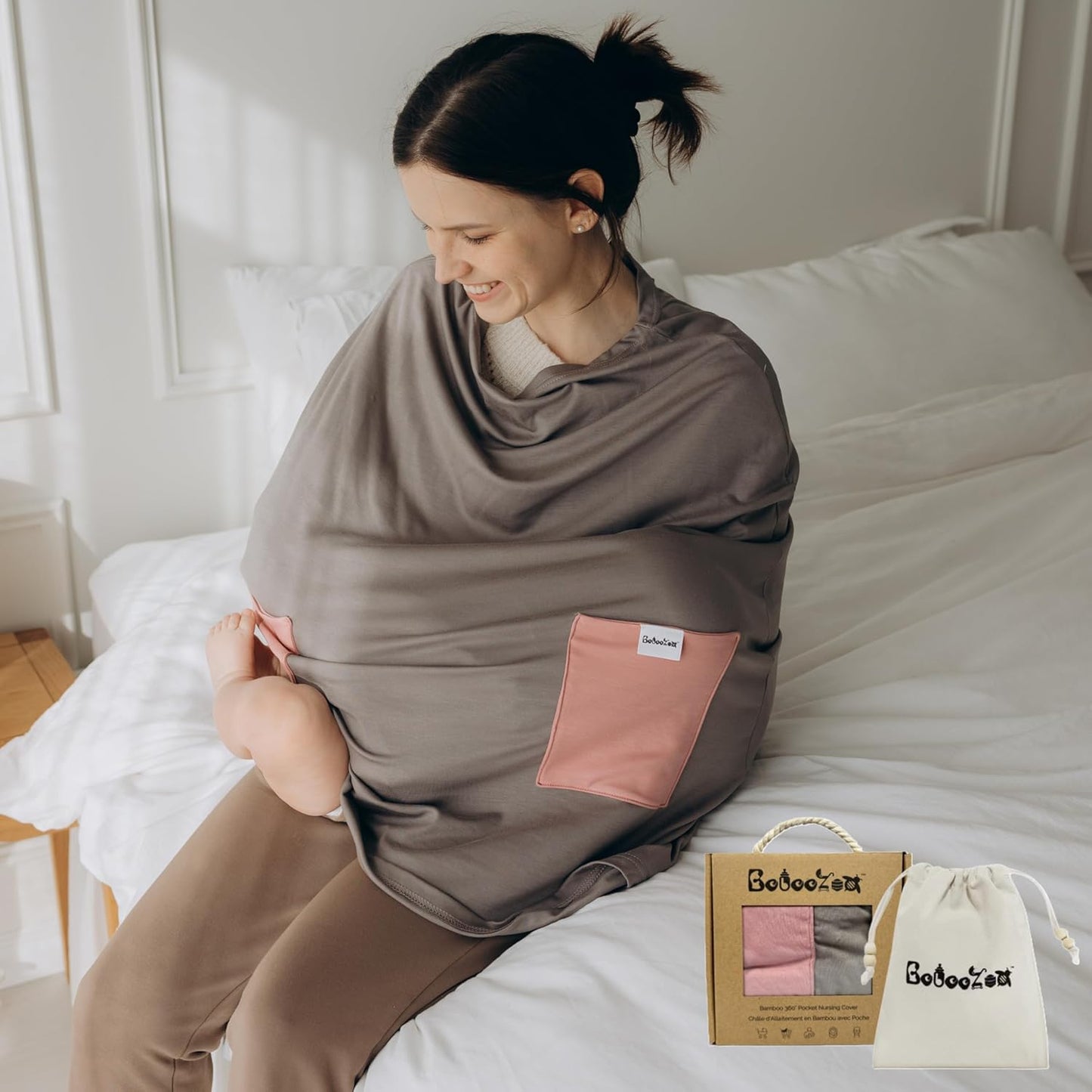 Premium Bamboo Nursing Cover for Breastfeeding 6-in-1 Versatility