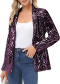 KANCY KOLE Women's Sequin Blazer Jacket - Sparkly Open Front