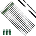 30 Inch Carbon Hunting Arrows for Bow Practice - Set of 12