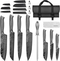 MOSFiATA Kitchen Knife Set 12-Piece - Portable Knife Roll for Outdoor