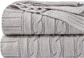 100% Cotton Oversize Cable Knit Throw Blanket 60x80 - Super Soft Cozy