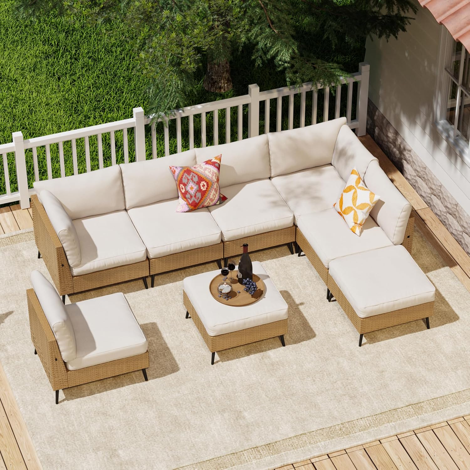SUNCOZE Outdoor Sectional Furniture Set for Stylish Patios