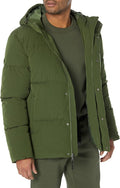 Mens Mid-Length Hooded Puffer Coat - Warm, Water-Resistant Winter keep