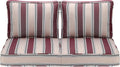 Outdoor Deep Seating Cushion Set 24 in x 24 in - Red Stripe (2-Pack)