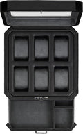 ROTHWELL 6 Slot Leather Watch Box with Valet Drawer - Display Case
