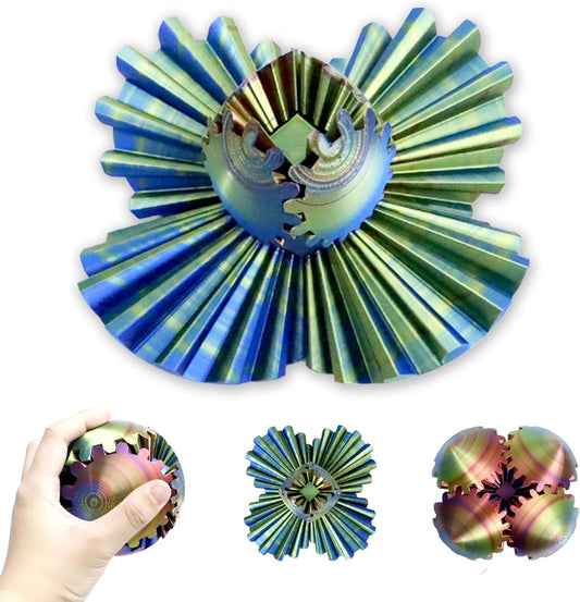 3D Printed 4.3 Gear Sphere Fidget Toy - Stress Relief