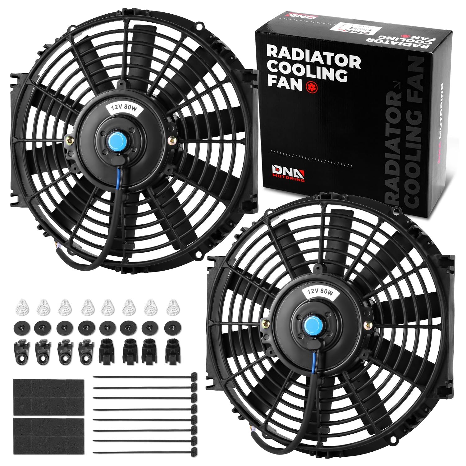 High Performance Electric Cooling Slim Radiator Fan 10 Inch Set