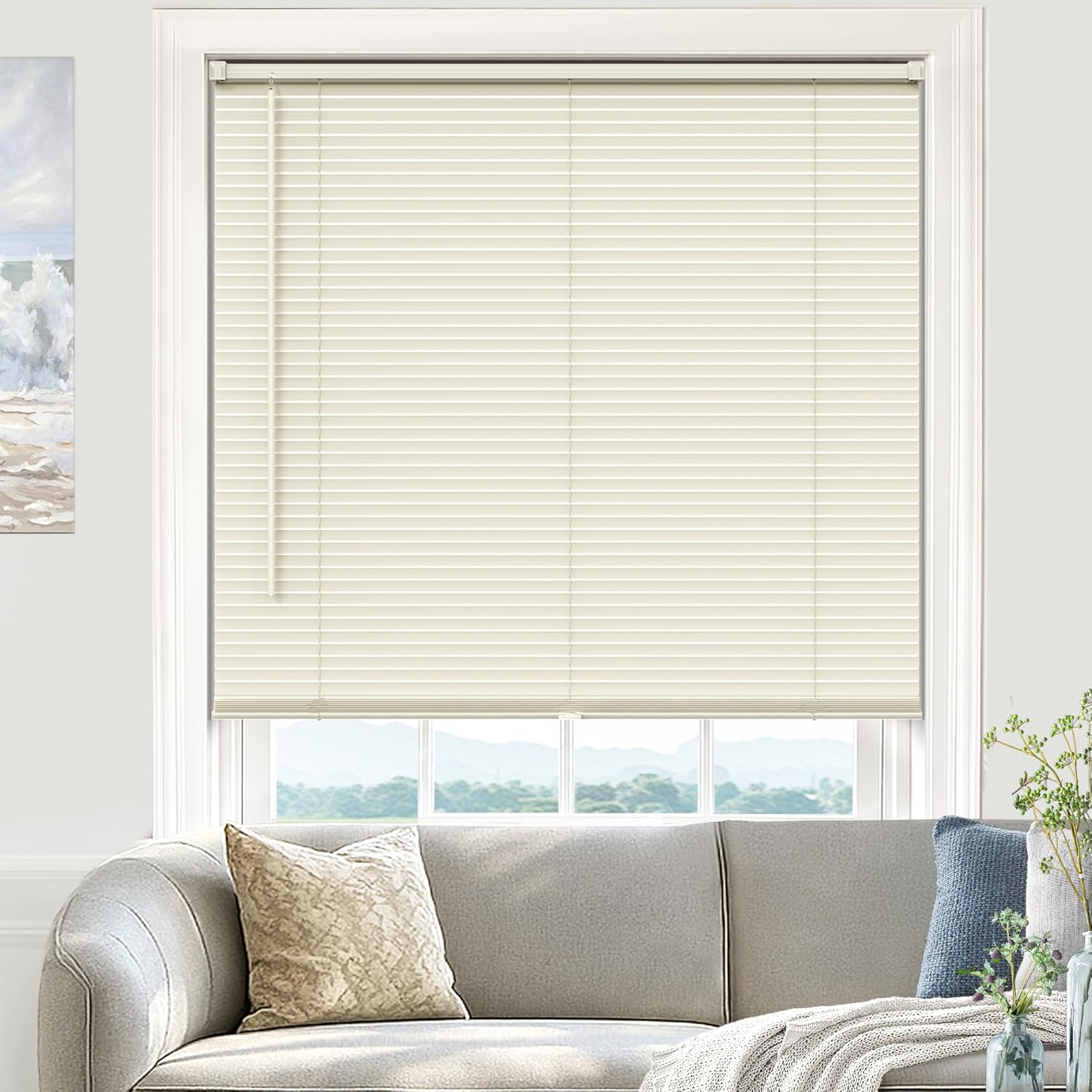 100% Privacy L-Shaped Blinds for Indoor Windows 39in W 48in H