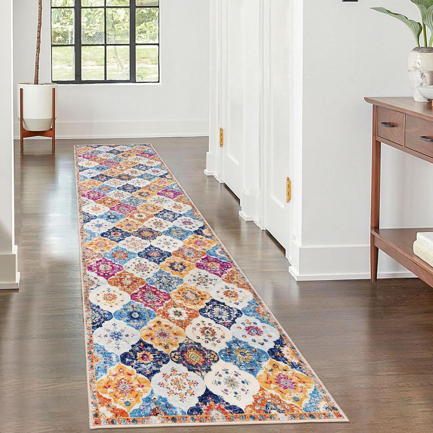 KILOCOCO 2x8 Runner Rug - Moroccan Soft Washable Non-Slip Rug