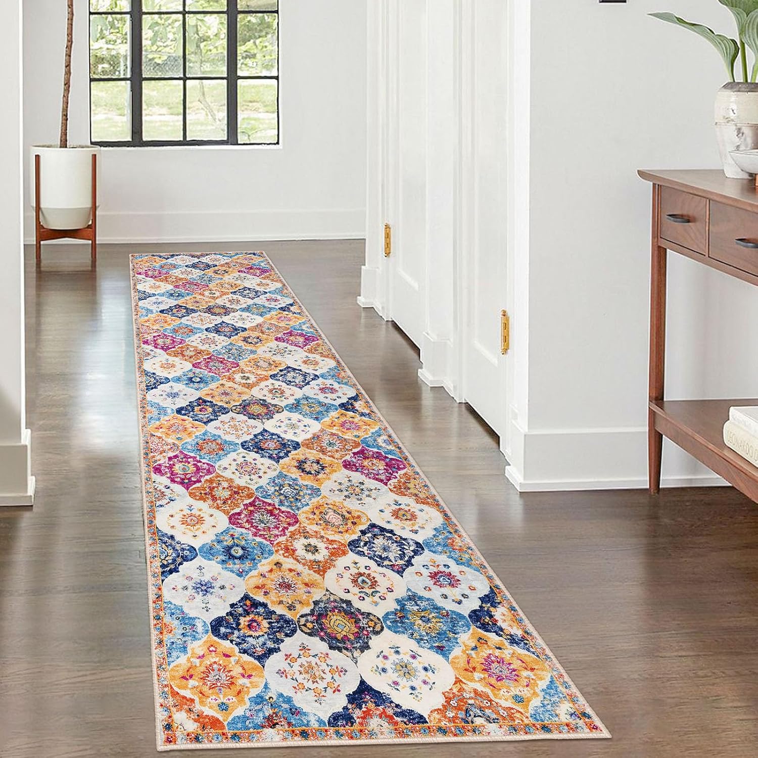 KILOCOCO 2x8 Runner Rug - Moroccan Soft Washable Non-Slip Rug